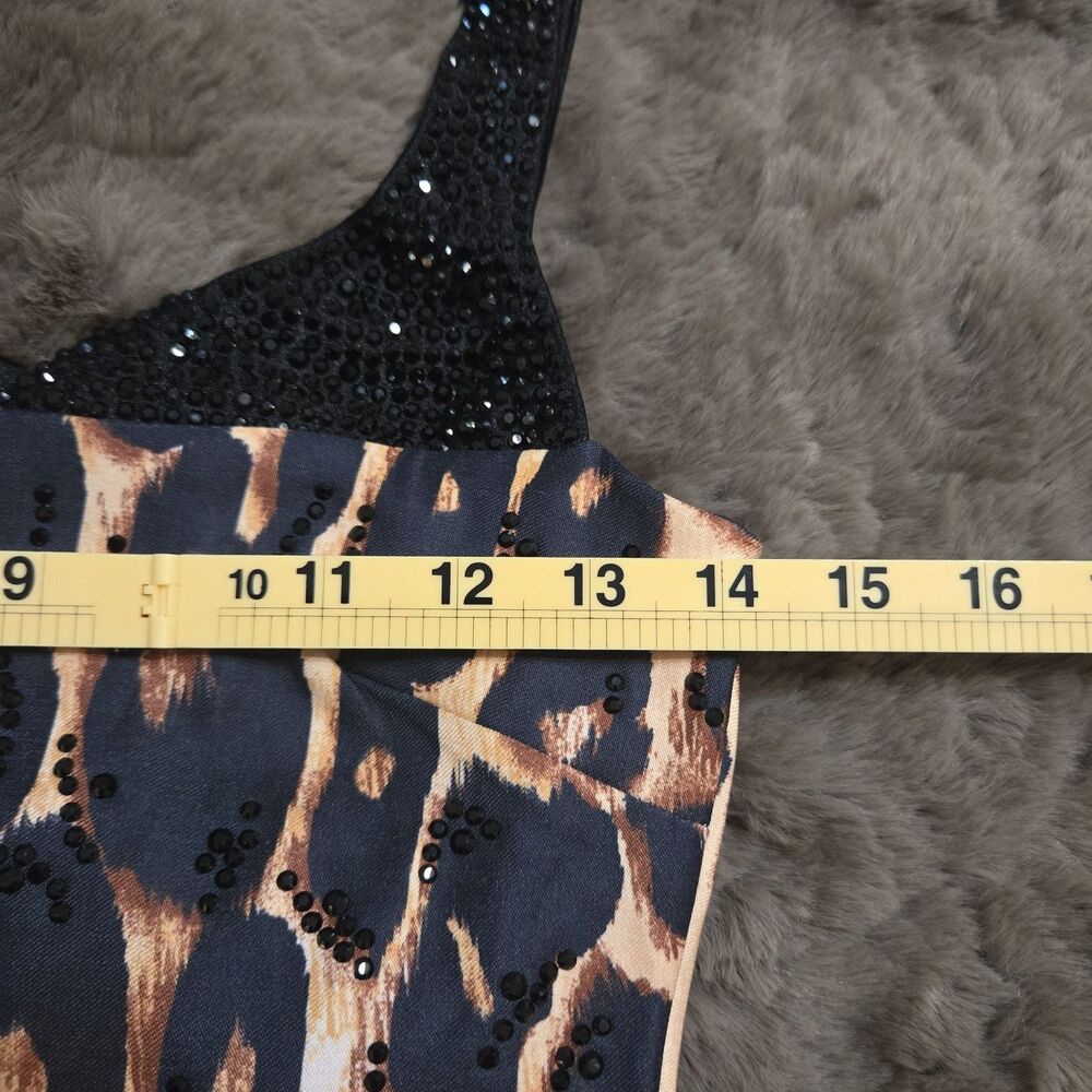 Seni & Cade Mini Dress Women S Leopard Animal Rhinestone HOCO Sequin Bodycon NWT - Picture 7 of 9